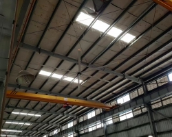 工业大风扇在厂房车间中的空气置换作用